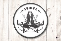 Witch On Pentagram SVG, Witch SVG, Pentagram, Gothic, Pagan Product Image 3