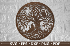 Witch Owl Moon Tree SVG Design Product Image 1