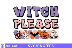 Witch Please Retro Halloween SVG PNG T-shirt Design Product Image 2