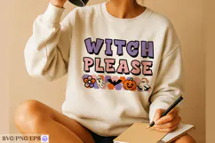 Witch Please Retro Halloween SVG PNG T-shirt Design Product Image 3