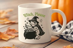 Witch Please Frog SVG | Funny Halloween Toad Cauldron PNG Product Image 3
