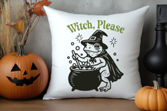 Witch Please Frog SVG | Funny Halloween Toad Cauldron PNG Product Image 2