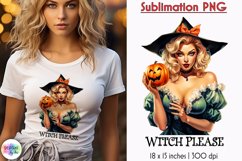 Vintage Pin up Witch Sublimation Bundle | Retro Movie Witch Product Image 9