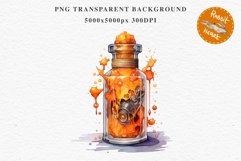 Witch Poison Bottles Scary Halloween Clipart PNG Scrapbooking Art Tale Image Watercolor Transparent Print illustration sublimation creepy printable digital watercolor scary halloween Poison Bottles, victorian clipart, sublimation nursery, fall autumn