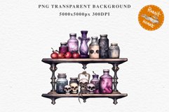 Witch Poison Bottles Scary Halloween Clipart PNG Scrapbooking Art Tale Image Watercolor Transparent Print illustration sublimation creepy printable digital watercolor scary halloween Poison Bottles, victorian clipart, sublimation nursery, fall autumn