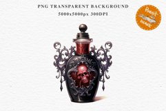 Witch Poison Bottles Scary Halloween Clipart PNG Scrapbooking Art Tale Image Watercolor Transparent Print illustration sublimation creepy printable digital watercolor scary halloween Poison Bottles, victorian clipart, sublimation nursery, fall autumn