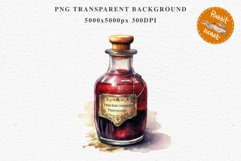 Witch Poison Bottles Scary Halloween Clipart PNG Scrapbooking Art Tale Image Watercolor Transparent Print illustration sublimation creepy printable digital watercolor scary halloween Poison Bottles, victorian clipart, sublimation nursery, fall autumn