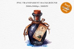 Witch Poison Bottles Scary Halloween Clipart PNG Scrapbooking Art Tale Image Watercolor Transparent Print illustration sublimation creepy printable digital watercolor scary halloween Poison Bottles, victorian clipart, sublimation nursery, fall autumn
