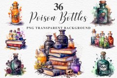 watercolor scary halloween Poison Bottles, victorian clipart, sublimation nursery, fall autumn Witch Poison Bottles Scary Halloween Clipart PNG Scrapbooking Art Tale Image Watercolor Transparent Print illustration sublimation creepy printable digital