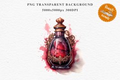 Witch Poison Bottles Scary Halloween Clipart PNG Scrapbooking Art Tale Image Watercolor Transparent Print illustration sublimation creepy printable digital watercolor scary halloween Poison Bottles, victorian clipart, sublimation nursery, fall autumn