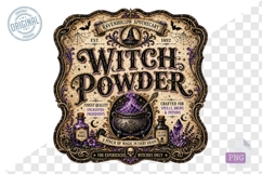 Witch Powder Halloween Apothecary Vintage PNG Design Product Image 1