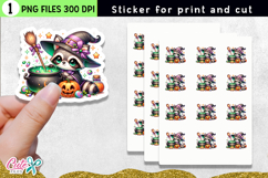 Witch Raccoon for Print and Cut Sticker
