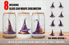 Witch's Hat Halloween Glass Can Wraps Product Image 1