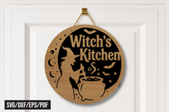 Witch's Kitchen Round Door Hanger Laser Cut Product Image 1