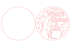 Witch's Kitchen Round Door Hanger Laser Cut Product Image 2