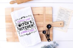 witch s kitchen stirring up magic colored farmhouse svg on kitchen towel