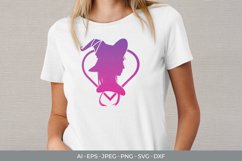 Witch Silhouette in Hearth with Gradient Color SVG Product Image 2