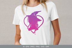 Witch Silhouette in Hearth with Gradient Color SVG Product Image 2