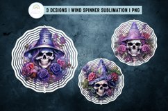 Floral Skull Halloween Wind Spinner Sublimation Product Image 1