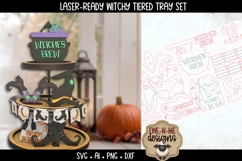 Cute Halloween Witch Tiered Tray SVG | Six Laser SVG Files Product Image 2