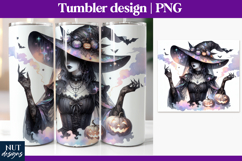 Iridescent Witch Tumbler 20Oz Witch with black gothic dress Product Image 1