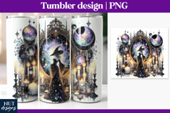 Celestial Witch Tumbler 20Oz Witch with black gothic dress Product Image 1