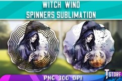 Witch Wind Spinners Sublimation | PNG Design | Witch PNG Product Image 1