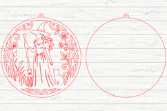 Witch with Broom Halloween SVG Laser Cut Product Image 3