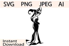 Witch Woman Svg/Png/Jpg/Ai/Vector Woman/Halloween design Svg Product Image 1