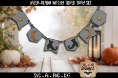 Cute Halloween Witch Tiered Tray SVG | Six Laser SVG Files Product Image 3