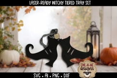 Cute Halloween Witch Tiered Tray SVG | Six Laser SVG Files Product Image 4