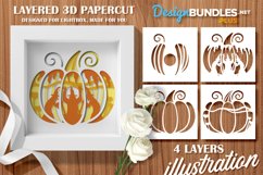 Halloween witches inside Pumpkin 3D Layered Papercut Product Image 1