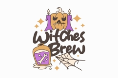 Witches Brew Doodles Halloween T-shirt Design Product Image 1