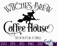Witches Brew Coffee Halloween Farmhouse Sign Svg Product Image 2