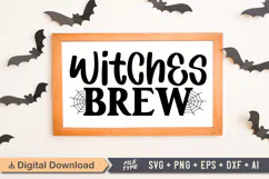 Witches Brew Sign SVG, Farmhouse Halloween Sign Product Image 1