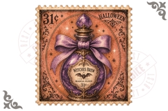 Witches Brew Potion Bottle Halloween Stamp PNG Product Image 1