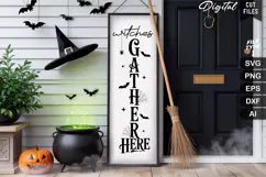 Witches Gather Here SVG | Halloween Porch Sign | Halloween Product Image 1