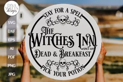 Witches Inn SVG For Halloween Door Hanger SVG Product Image 2