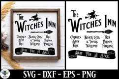 Witches Inn SVG being shown as a vintage sign design