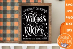 Witches Kitchen Treats Halloween Farmhouse Sign Svg Product Image 1