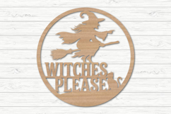 Witches Please Flying Witch Halloween Laser Cut SVG Product Image 2