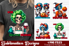 Witch housewives, Funny Skeleton Witch PNG Product Image 1