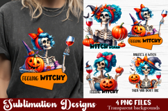 Witch housewives, Funny Skeleton Witch PNG Product Image 1