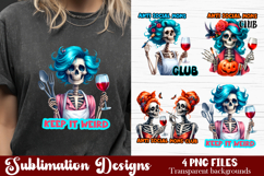 Witch housewives, Funny Skeleton Witch PNG Product Image 1