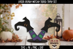 Cute Halloween Witch Tiered Tray SVG | Six Laser SVG Files Product Image 6