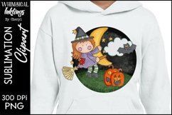 Witch In Flight Flying Witch Sublimation Clipart Product Image 1