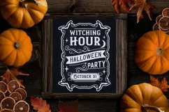 witching hour farmhouse party poster white