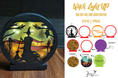 Spooky Witch in the Forest Halloween Laser Cut File Product Image 1