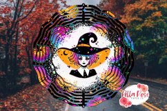 Neon Witch | Halloween | 10&quot; Sublimation Wind Spinner Product Image 1