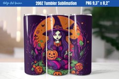 Halloween 20 OZ Skinny Tumbler Sublimation | Witch PNG Product Image 1